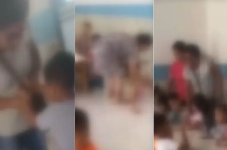 Vídeos mostram diretora de creche agredindo crianças em Cuiabá